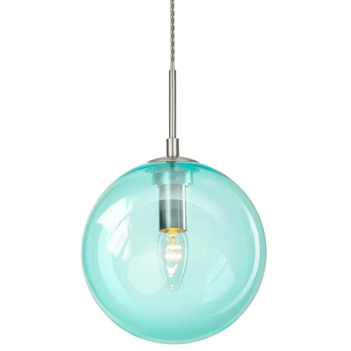 Светильник подвесной Томми CL102627 Citilux голубой 1 лампа, основание матовое хром в стиле современный шар фото 2