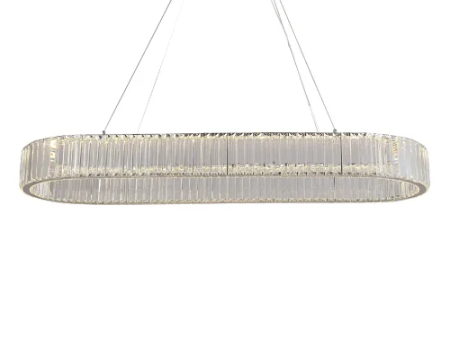 Люстра подвесная LED 8445/120 oval chrome Newport прозрачная на 1 лампу, основание хром в стиле американский современный классический фото 2