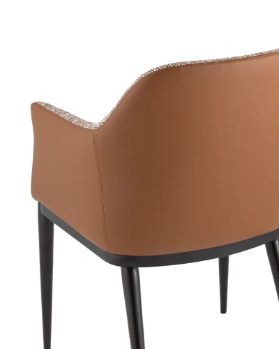 Стул обеденный Itan NC, коричневый с коричневой экокожей УТ000040693 Stool Group, коричневый/рогожка, ножки/металл/чёрный, размеры - ****590*555 фото 6