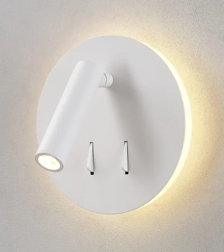 Бра с выключателем LED CLT 223W WH Crystal Lux белый на 1 лампу, основание белое в стиле современный фото 3