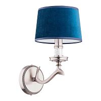Бра Sparone SPA-K-1(N/A) Kutek синий голубой 1 лампа, основание никель в стиле американский 