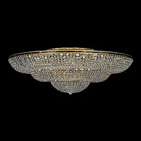 Люстра хрустальная потолочная 2ух ярусная Madena E 1.8.150.101 G Dio D'Arte прозрачная на 33 лампы, основание золотое в стиле классический 