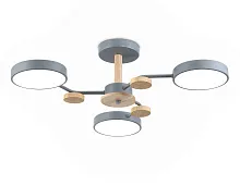 Люстра потолочная LED FL4856 Ambrella light серая на 1 лампу, основание серое в стиле хай-тек 