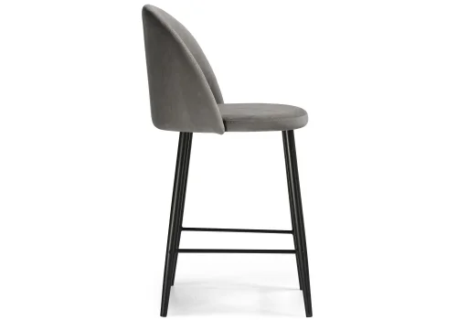 Барный стул Амизуре темно-серый / черный матовый 448663 Woodville, серый/велюр, ножки/металл/чёрный, размеры - ****480*530 фото 3