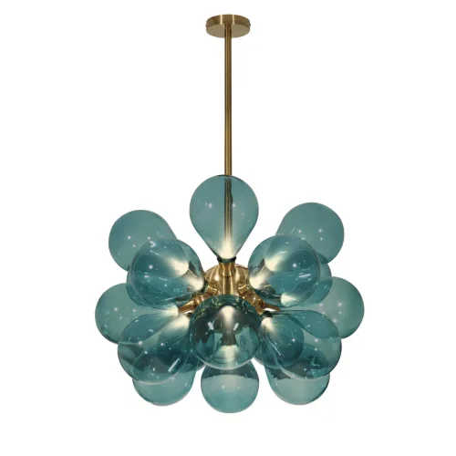 Люстра подвесная Miracle 10130/18 Blue LOFT IT голубая на 12 ламп, основание золотое в стиле современный шар фото 3