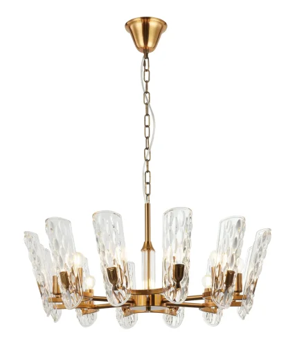 Люстра подвесная Darling 2091/05/12P Stilfort прозрачная на 12 ламп, основание золотое в стиле классический 
