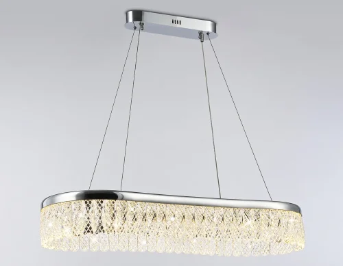 Светильник подвесной LED TR49733 Ambrella light прозрачный 1 лампа, основание хром в стиле хай-тек модерн  фото 7