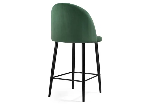Барный стул Амизуре катания изумруд / черный матовый 459858 Woodville, зелёный/велюр, ножки/металл/чёрный, размеры - ****480*530 фото 4