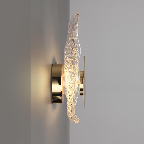 Бра LED Coralla 5460/12WLA Odeon Light прозрачный на 1 лампу, основание золотое в стиле современный флористика арт-деко отражённый свет фото 5