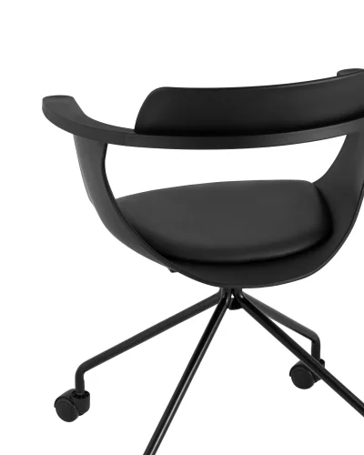 Кресло Doulton, черный УТ000036494 Stool Group, чёрный/экокожа, ножки/металл/чёрный, размеры - ****610*515 фото 7