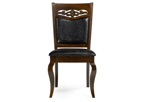 Стул Drage cappuccino 1612 Woodville, чёрный/искусственная кожа, ножки/массив гевеи дерево/коричневый капучино, размеры - ****480*560 фото 2