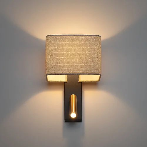 Бра с выключателем Dekart CL704483 Citilux бежевый на 1 лампу, основание бронзовое чёрное в стиле современный кантри для чтения фото 4 Бра с выключателем Dekart CL704483 Citilux бежевый на 1 лампу, основание бронзовое чёрное в стиле современный кантри для чтения фото 4