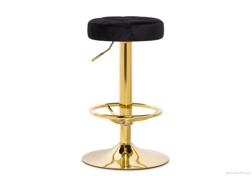Барный стул Marun black / gold 15675 Woodville, чёрный/велюр, ножки/металл/золотой, размеры - *840***390*390