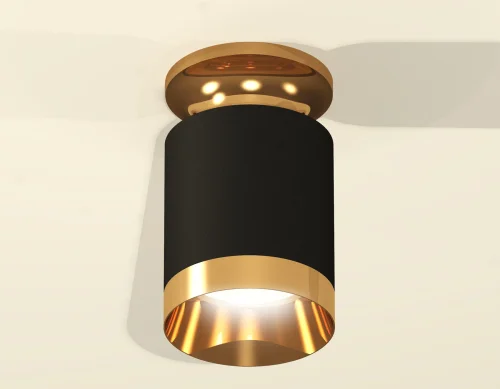 Светильник накладной Techno spot XS6302160 Ambrella light чёрный золотой 1 лампа, основание золотое в стиле современный круглый фото 3