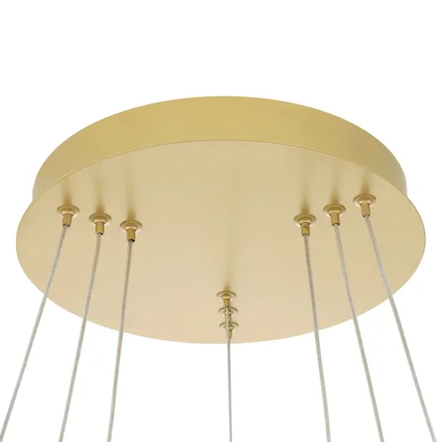Люстра подвесная LED с пультом Дуэт CL719652 Citilux золотая на 1 лампа, основание золотое в стиле современный хай-тек кольца с пультом фото 8