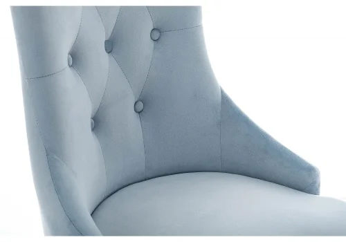 Деревянный стул Elegance white / blue 11586 Woodville, голубой/велюр, ножки/дерево/белый, размеры - ****520*580 фото 5