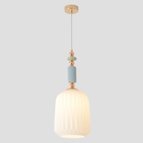 Светильник подвесной MERINGUE SP1.2 Crystal Lux белый на 1 лампу, основание золотое в стиле классический фото 5