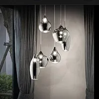 Светильник подвесной SOFT SP6 FUME Ideal Lux хром на 6 ламп, основание хром в стиле современный 
