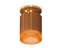 Светильник накладной Techno spot XS7404122 Ambrella light коричневый 1 лампа, основание золотое в стиле хай-тек модерн круглый