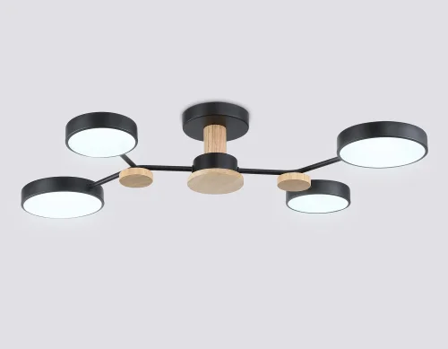Люстра потолочная LED FL4860 Ambrella light чёрная на 1 лампу, основание чёрное в стиле хай-тек фото 4