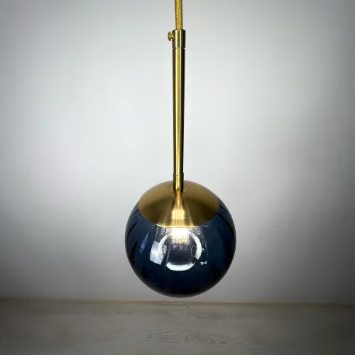 Светильник подвесной ASKA Blue 177922-26 ImperiumLoft синий 1 лампа, основание золотое в стиле современный лофт  фото 9