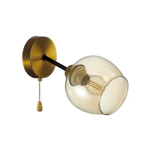 Бра с выключателем Odell 5649/1W Lumion янтарный на 1 лампа, основание бронзовое в стиле современный 