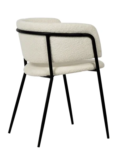 Кресло Нэлли, белый УТ000035984 Stool Group, белый/ткань, ножки/металл/чёрный, размеры - ****510*570 фото 2
