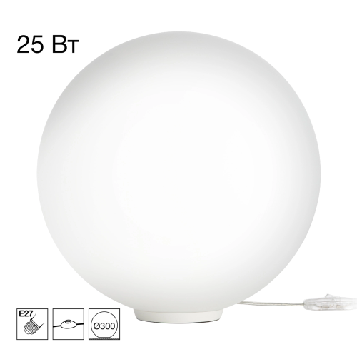 Настольная лампа Ron CL941D30T0 Citilux белая на 1 лампу, основание белое полимер в стиле современный шар Настольная лампа Ron CL941D30T0 Citilux белая на 1 лампу, основание белое полимер в стиле современный шар