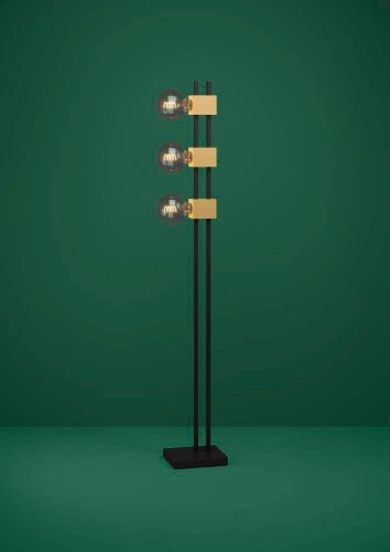 Торшер Levantara 390194 Eglo  коричневый без плафона 3 лампы, основание чёрное коричневое в стиле лофт современный
