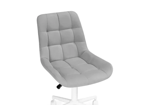 Компьютерное кресло Честер светло-серый / белый 538988 Woodville, серый/велюр, ножки/металл/белый, размеры - *920***490*600 фото 6