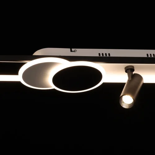 Светильник потолочный LED с пультом Драйв 377013705 DeMarkt чёрный 1 лампа, основание чёрное белое в стиле хай-тек с пультом фото 3