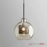 Светильник подвесной CATCH AMBER Pear S D25 109582-26 ImperiumLoft янтарный на 1 лампу, основание бронзовое в стиле современный 
