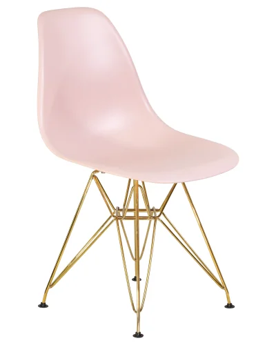 Стул обеденный 638APP-LMZL DSR, цвет сиденья светло-розовый (PK-02), цвет основания золото Dobrin, розовый/, ножки/металл/золотой, размеры - ****460*535 фото 2
