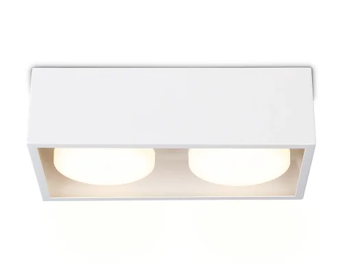 Светильник накладной TN70828 Ambrella light белый 2 лампы, основание белое в стиле современный хай-тек квадратный