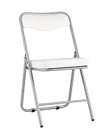 Складной стул Джонни экокожа белый каркас металлик УТ000035363 Stool Group, белый/экокожа, ножки/металл/серый, размеры - ****450*495