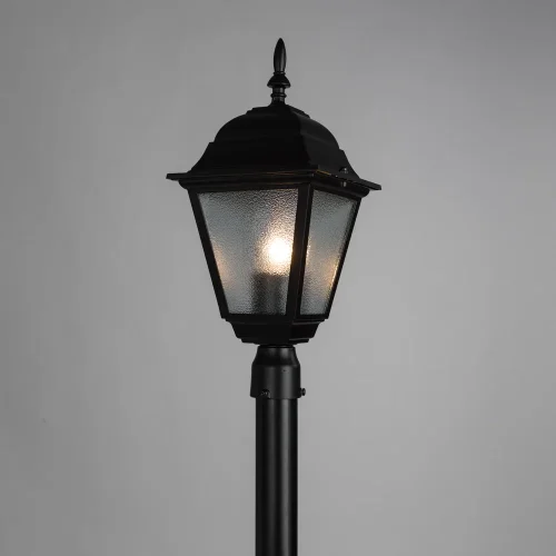 Парковый светильник BREMEN A1016PA-1BK Arte Lamp уличный IP44 чёрный 1 лампа, плафон белый в стиле классический E27 фото 2