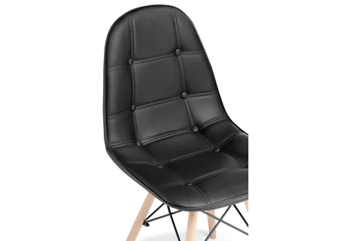 Деревянный стул Kvadro black 15011 Woodville, чёрный/искусственная кожа, ножки/массив бука/натуральный, размеры - ****450*520 фото 6