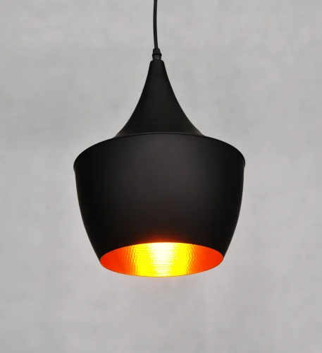 Светильник подвесной Foggi  LDP 7712-B BK Lumina Deco чёрный золотой 1 лампа, основание чёрное в стиле современный лофт  фото 3