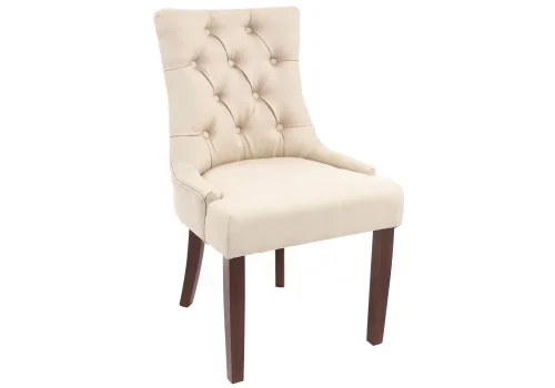 Деревянный стул Derby walnut 1747 Woodville, бежевый/ткань, ножки/дерево/коричневый, размеры - ****550*650