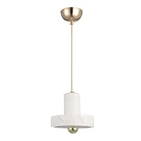 Светильник подвесной GOCCIA SP1 Crystal Lux белый 1 лампа, основание золотое в стиле современный 