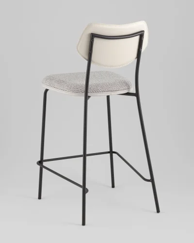 Стул полубарный Casey, серый, с серой экокожей УТ000039577 Stool Group, серый/рогожка, ножки/металл/чёрный, размеры - ***** фото 5