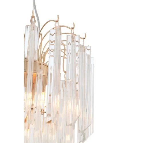 Люстра подвесная Osoleto SL386.203.05 ST-Luce прозрачная на 5 ламп, основание золотое в стиле современный фото 2