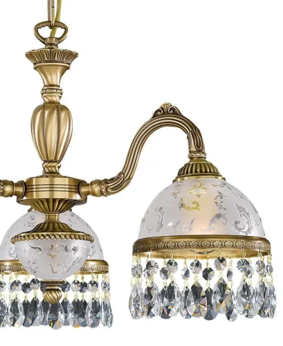 Люстра подвесная  L 6200/3 Reccagni Angelo белая на 3 лампы, основание античное бронза в стиле классика  фото 2