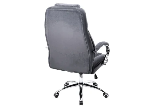 Компьютерное кресло Herd dark grey 11904 Woodville, серый/велюр, ножки/металл/хром, размеры - *1250***680*730 фото 4