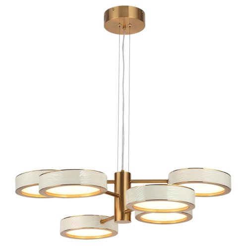 Люстра подвесная LED Riviera 5450/99L Odeon Light белая на 1 лампу, основание латунь в стиле классический современный фото 3 Люстра подвесная LED Riviera 5450/99L Odeon Light белая на 1 лампу, основание латунь в стиле классический современный фото 3