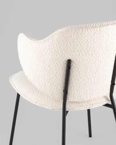 Стул Bellamy, букле молочный УТ000040256 Stool Group, молочный/букле, ножки/металл/чёрный, размеры - *820**** фото 3