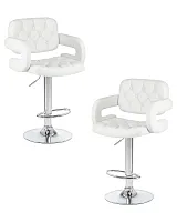 Стул барный набор 2 шт. SET-2 3460-LM TIESTO, цвет сиденья белый, цвет основания хром Dobrin, /экокожа, ножки/металл/хром, размеры - 950*1170***560*570 Стул барный набор 2 шт. SET-2 3460-LM TIESTO, цвет сиденья белый, цвет основания хром Dobrin, /экокожа, ножки/металл/хром, размеры - 950*1170***560*570