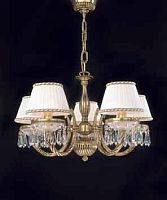 Люстра подвесная  L 4761/5 Reccagni Angelo белая на 5 ламп, основание золотое в стиле классический 