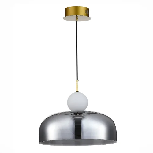 Светильник подвесной LED Ode SL6112.203.07 ST-Luce белый серый чёрный 1 лампа, основание золотое в стиле современный  фото 3