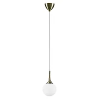 Светильник подвесной Globo 813011 Lightstar белый 1 лампа, основание коричневое бронзовое в стиле арт-деко шар